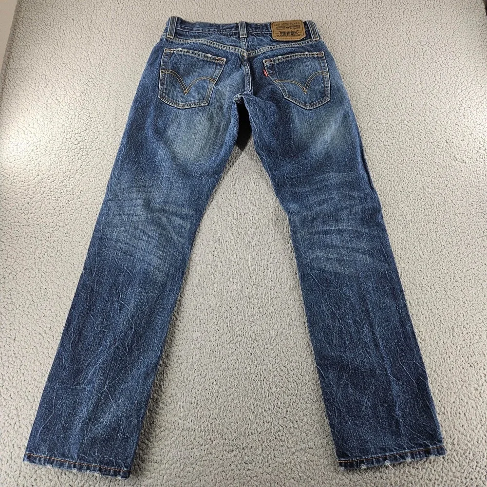 Levis Jeans Mens 29x30 Blue 514 Slim Straight Distressed‎ Cotton Skater Pants